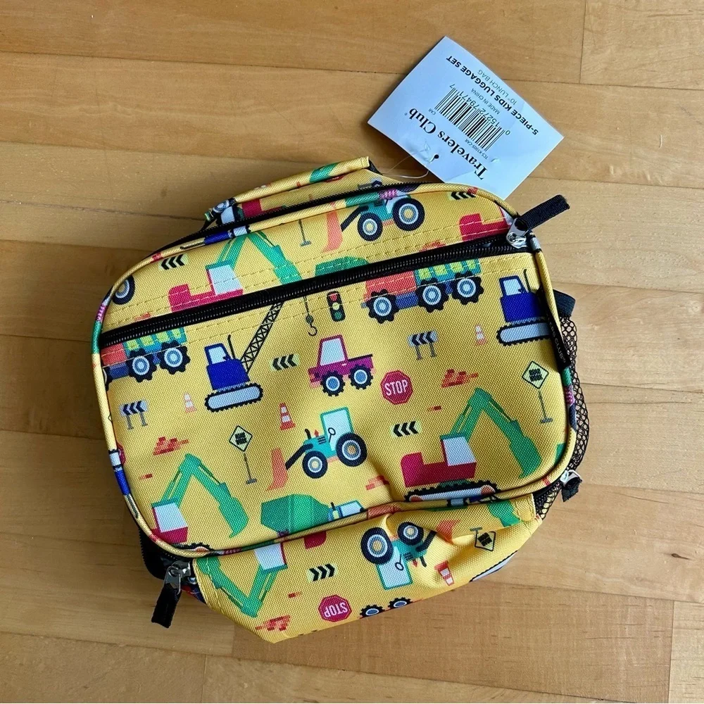 Travelers Club TRUCKS Insulated Lunch Cooler Bag, Yellow, 10 inches